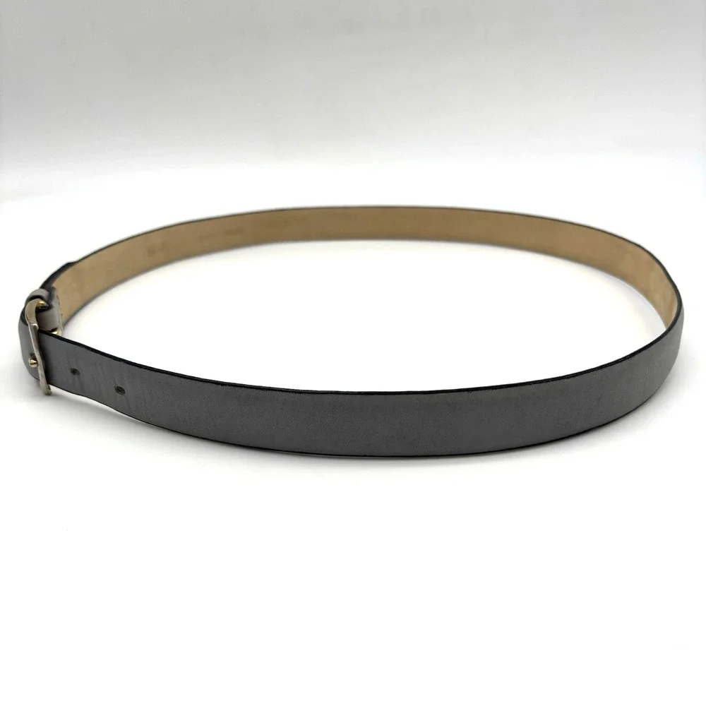 Vintage 80s 2379 Stone Gray Cortina Cowhide Leather Unisex Dress Belt 35-39